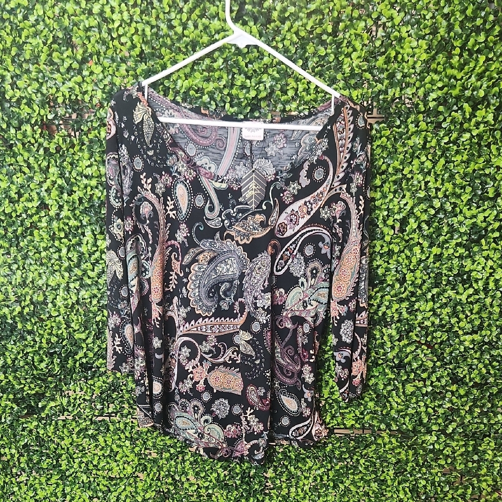 Women's Paisley Print Top Large